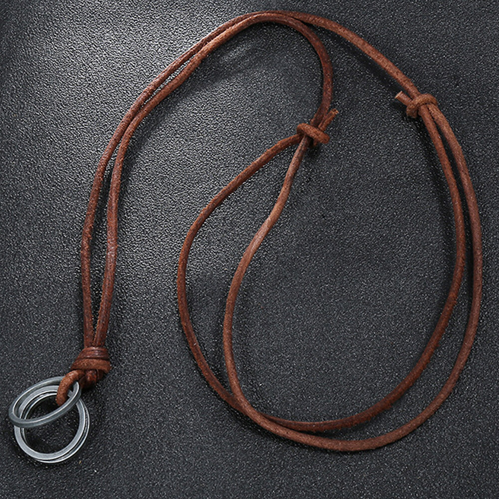 Men's Beaded Necklace Mens Surfer Necklace Genuine Leather