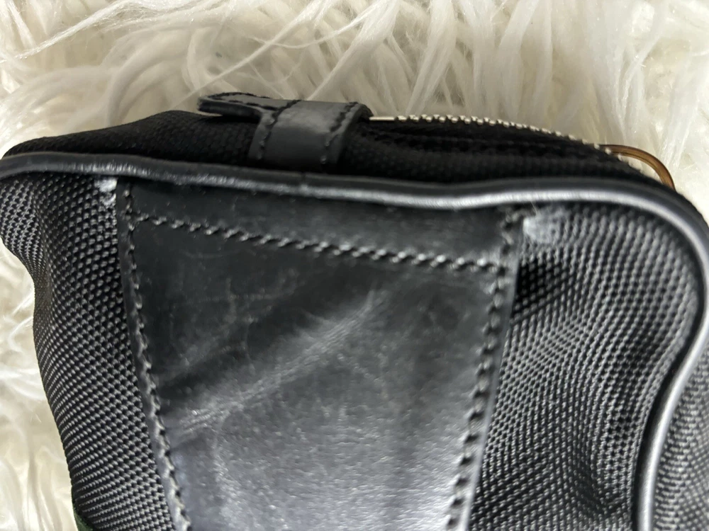 Gucci Black Leather and Canvas Belt Bag
