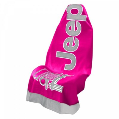 1 - Jeep Towel2Go Seat Cover -Pink With Jeep Logo- Fits All Jeep Models