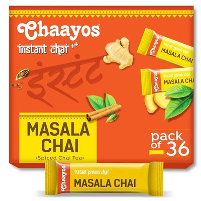 Chaayos Instant Tea Premix Desi Chai Masala Flavour Pack Of 36 Sachets Free Ship