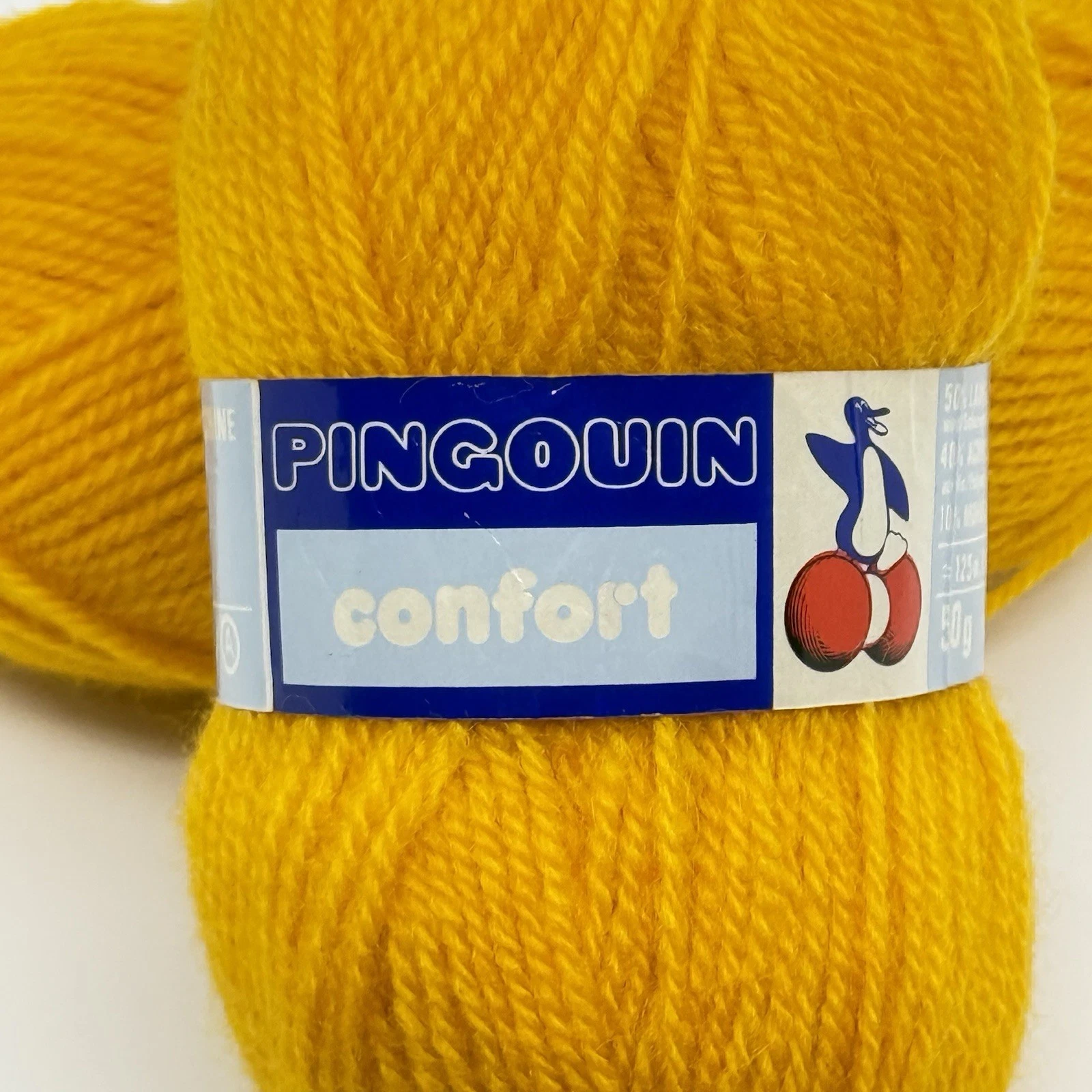 Pingouin Confort Yarn Lot 2 Skeins Gold Wool Acrylic Mohair Color 101 image 4