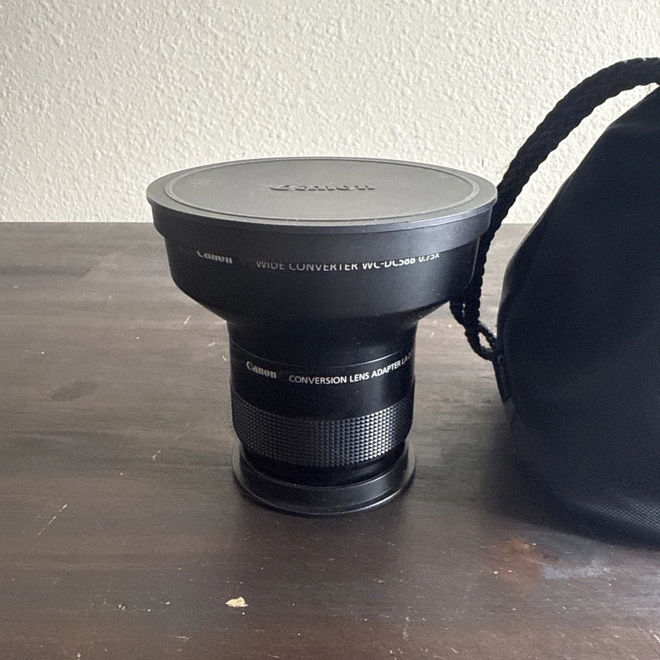 Convertidor ancho Canon WC-DC58B 0,75x con adaptador LA-DC58H - negro Foto 2 de 4