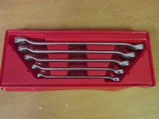 Snap On 5PC 12 Point SAE Flank Drive 10 degree Offset Box Wrench Set XB605A