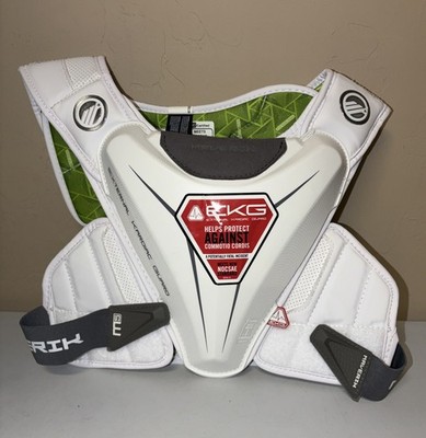 Maverik lacrosse M5 EKG Speed Shoulder Pads White Size Adult Medium , New