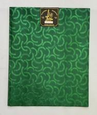 African Damask/ Metallic Jacquard/ Gele Fabric - Green  Link Up  , 2 yards