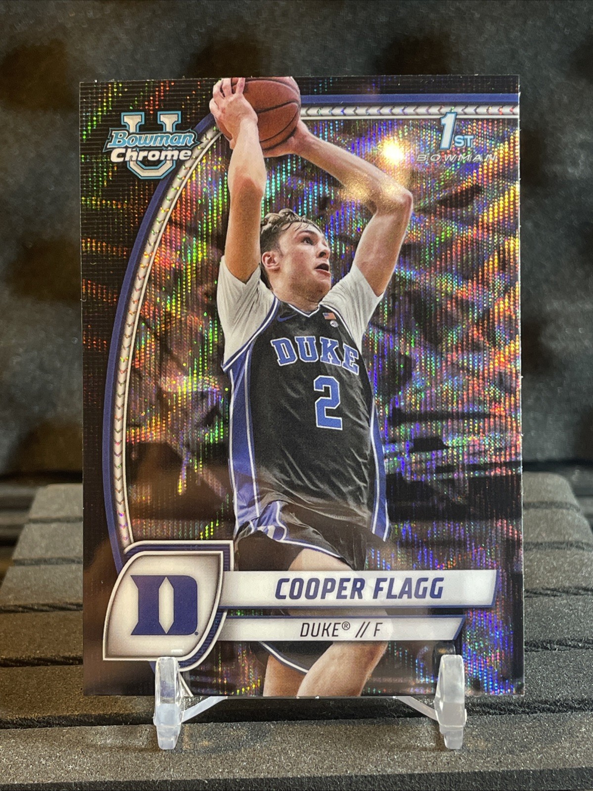 2024-25 Bowman University Chrome - Cooper Flagg #16 Black Wave Refractor (RC)