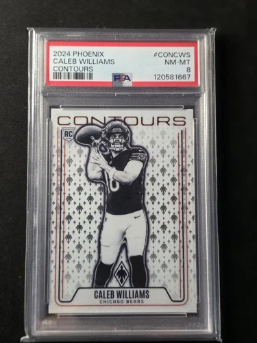 2024 Panini Phoenix Caleb Williams Contours Prizm PSA 8 RC Chicago Bears