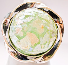 Or Paz 925 Silver Roman Glass Ring Large Oval Artisan Israel Size 7