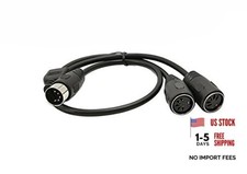 DIN 5-Pin Splitter Y Adapter MIDI Cable, MIDI 5 Pin Male to Dual 2 x DIN-5