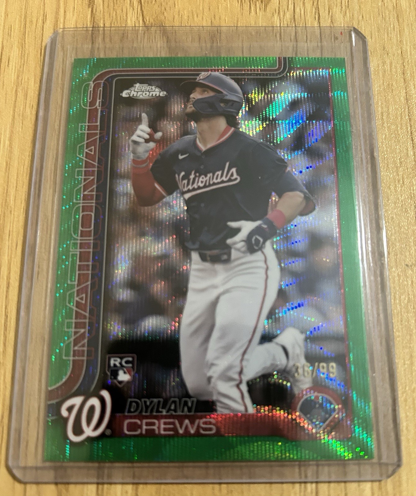 2025 Topps Chrome Green Refractor Rookie Dylan Crews #146 Nationals /99