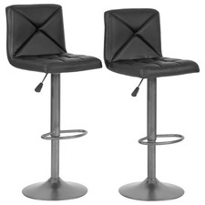 Armless Height Adjustable Swivel Barstools Set of 2