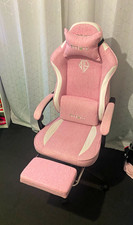 SITMOD Pink Fabric High Back Swivel Reclining Gaming Office Chair w/ Footrest