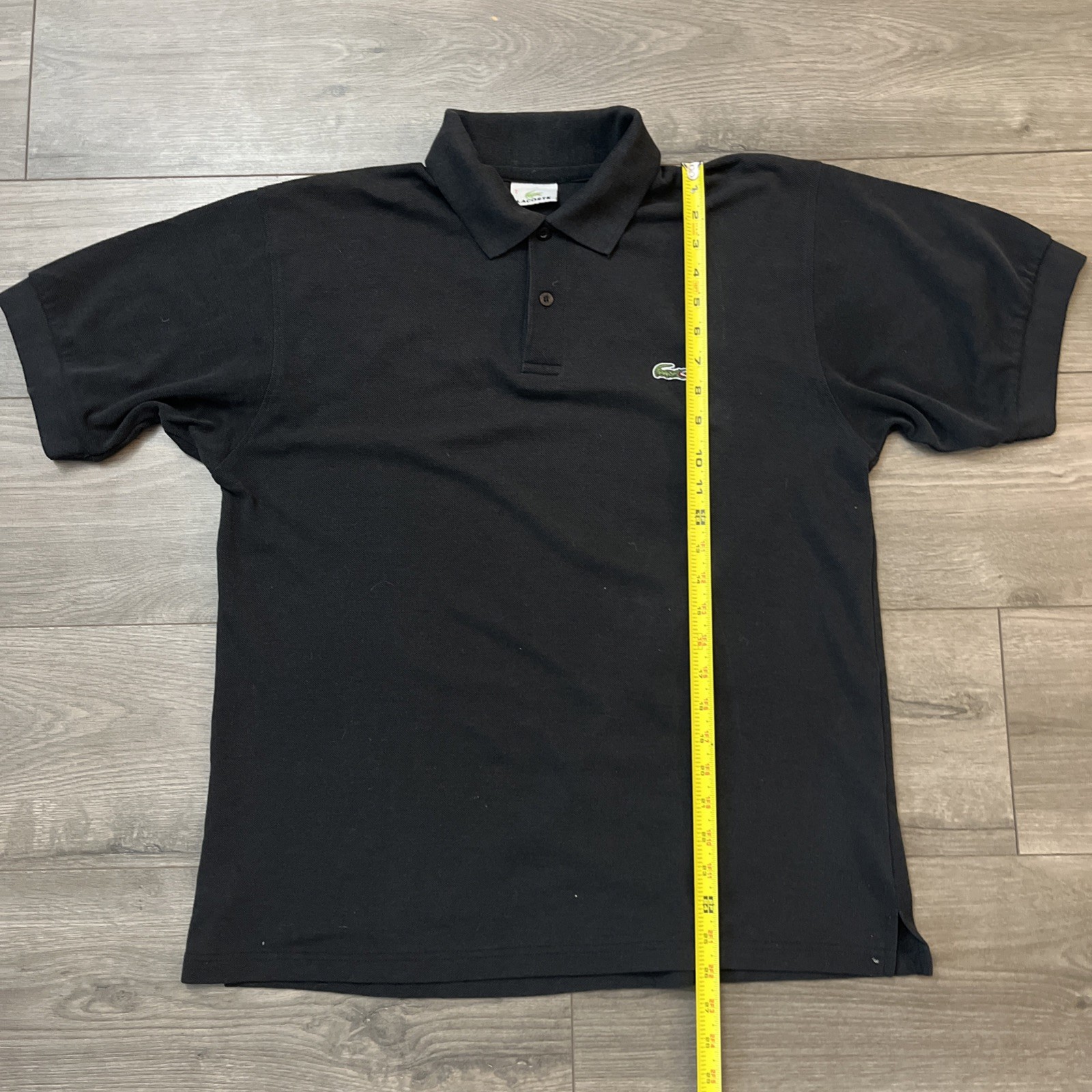 Lacoste Mens Sz 7 Knit Polo Shirt Black Short Sleeve  thumbnail 4