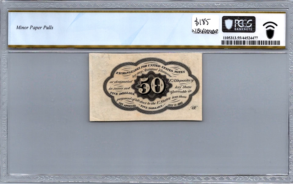 US Fractional Currency 50 Cent (.50) First Issue PCGS 55 AU Fr. 1312 - Image 2 of 3