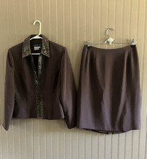 Donna Morgan Ladies Business Skirt Suit Size 10 Dark Brown