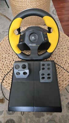 Logitech WingMan Formula GP Steering Wheel & Pedals USB PC - TESTED WORKING