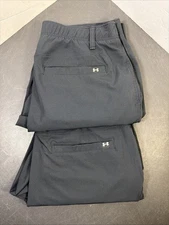 Lot of 2 Under Armour Drive Pants Men's Size 34x32 Black Golf Athletic 1364407