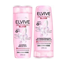 2 pack L'Oréal Elvive Gloss sellador de brillo Shampoo + aconditioner 370 ml