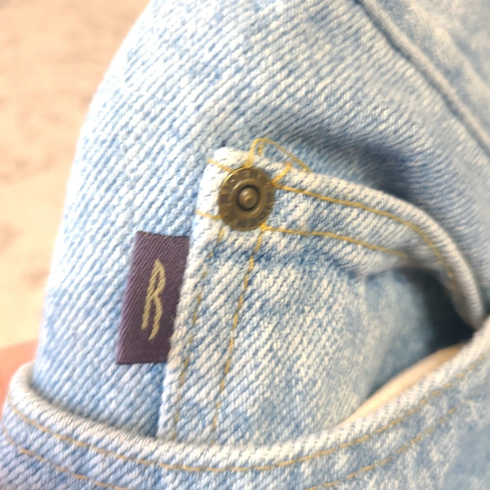 Vintage Lee Riders Denim Light Blue Mens Size 36X34 Retro Straight Leg Cowboy - Image 4 of 4