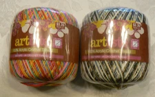 NEW artiste 100% Acrylic #5 Crochet Thread 350 yd @, Carnival(108),Neutrals(100)