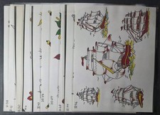 1979 Vintage, Traditional Sailor Barney JR, AKA Howie The Hand Tattoo Flash Set.