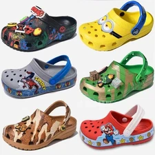 Kids Unicorn Croc Non-slip Shoes Soft Clog Shoes Beach Todder Mario Spider Man