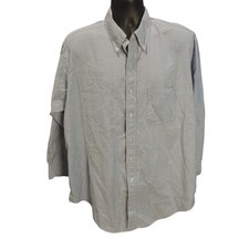 Brooks Brother's Men's 17.5 Light Gray Button Front Long Sleeve Dress Shirt