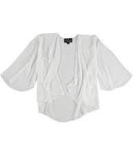 Alex Evenings Womens Chiffon Bolero Jacket, whites, 2XL