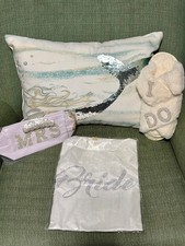 Bridal I Do Robe, Slippers, Bag, and Hair Clip Bling size 8.5-9.5