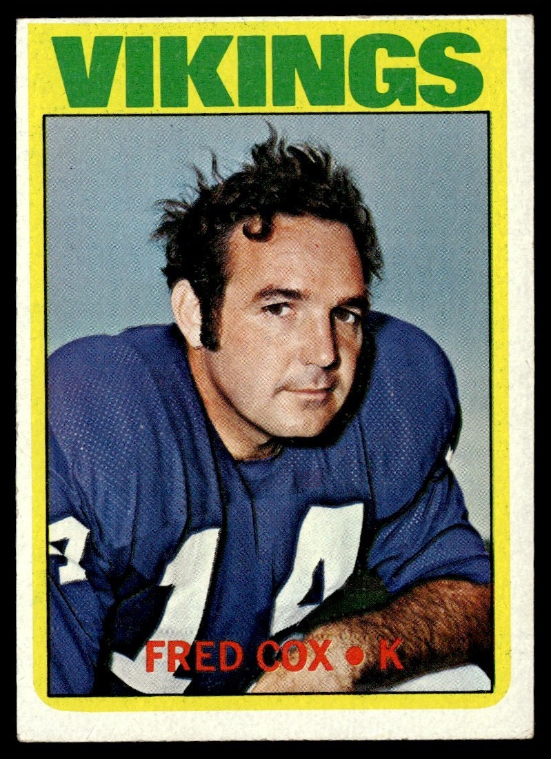 1972 Topps Fred Cox Minnesota Vikings #194