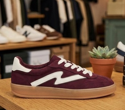 Steve Madden Girl Giia Burgundy Gum Damen UK 6 US 8M Turnschuhe Sneaker Schuhe