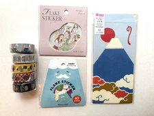 Japan Exclusive DAISO masking tape Mount Fuji Envelope Flake Sticker set Kawaii