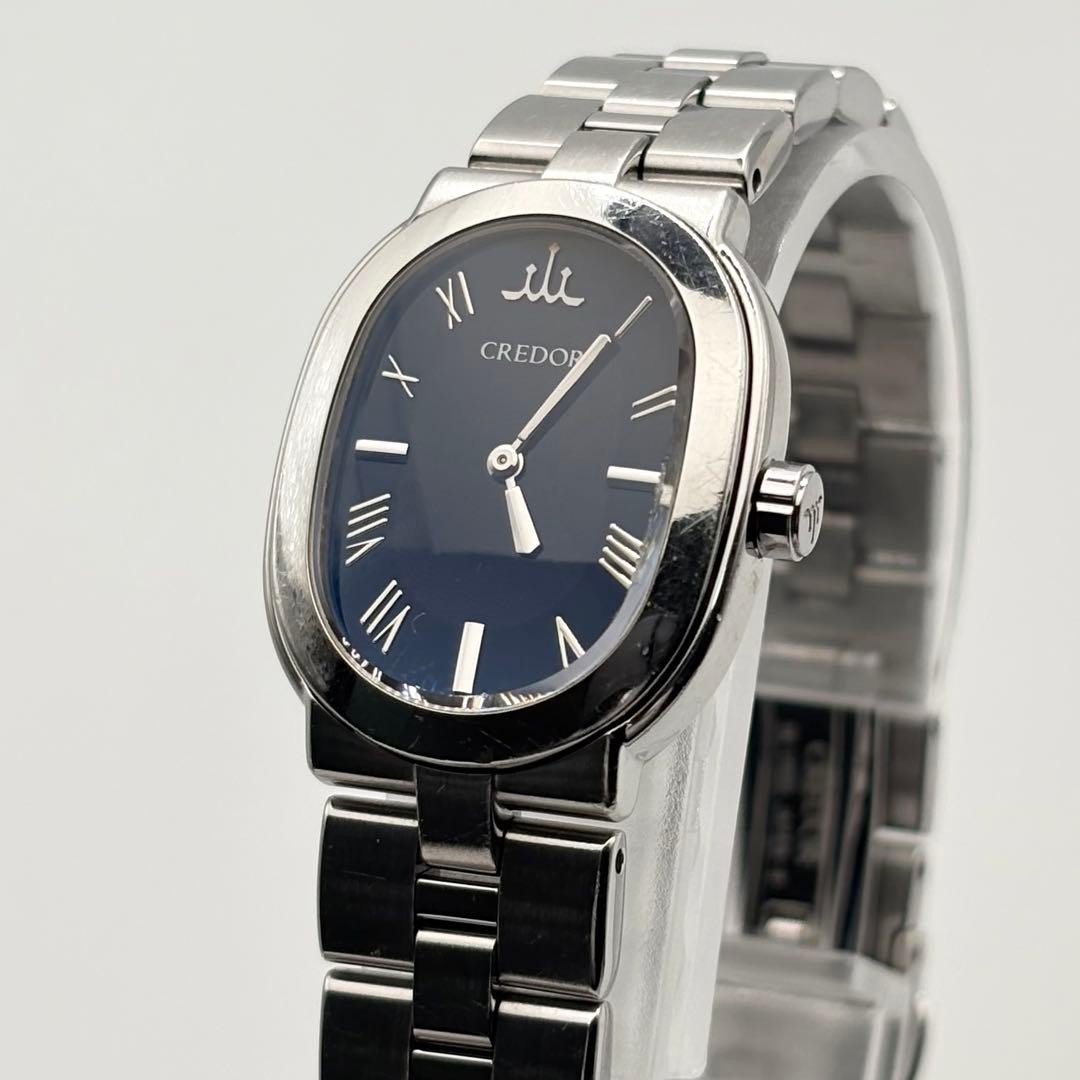 SEIKO CREDOR Aqua 5A70 0A00 Watch Navy Dial Stainless Steel