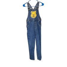 Vintage Disney Winnie the Pooh Furry Face Youth Small Denim Overalls