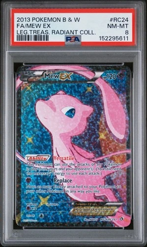 2013 Pokemon B&W Mew EX Legendary Treasures: Radiant Collection Holo PSA 8