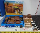 Vintage Playmobil Fort Bravo 3773 Set with Fort Extension Walls 7401 set