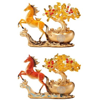 Horse Figurine Animal Sculpture Novelty Decoration Art Work Desk Figure Resin
