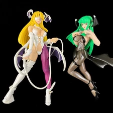 NO BASE Yujin Darkstalkers Morrigan Aensland SR Super Real Anime Figure 2pc Lot