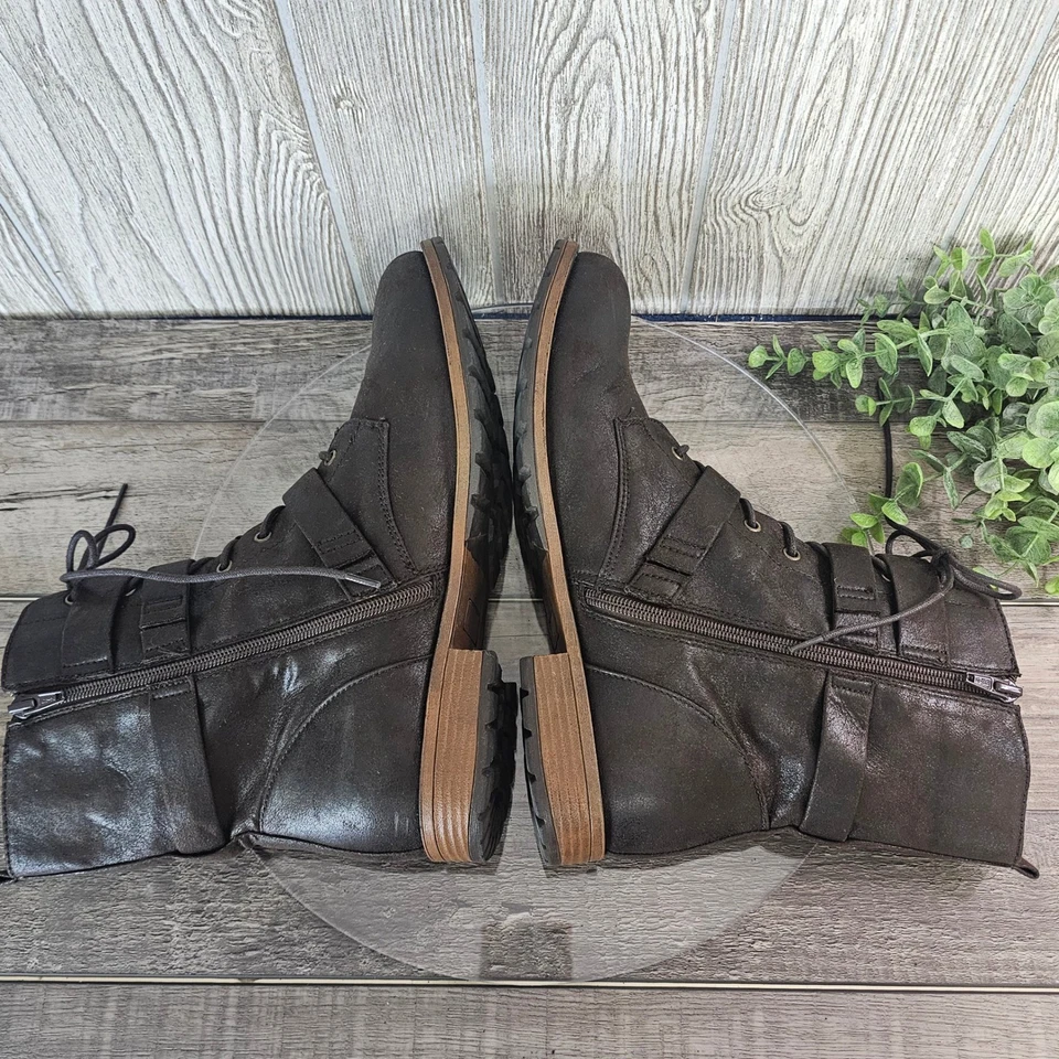 Botas de Combate Madeline Niña Marrón Grunge Festival Moto Streetwear Suela Talla 11M Foto 4 de 4