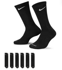 Nike Performance Cushioned Crew Kids' Training Socks 6 Pair Black  Medium