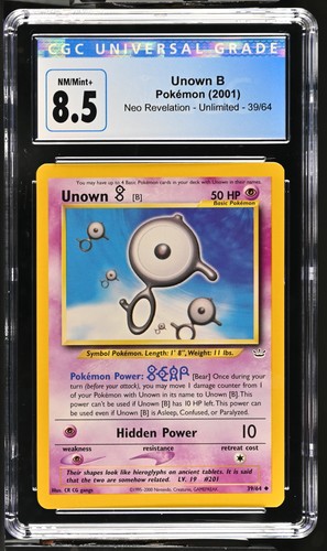 Unown [B] (Unlimited) graded CGC 8.5 for sale on eBay