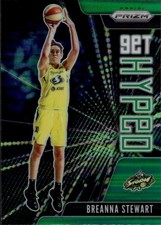 2021 Panini Prizm WNBA #1 Breanna Stewart Get Hyped Prizms Green