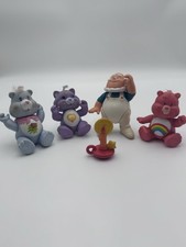 Vintage Care Bears 1980s Kenner PVC 3" Poseable 5 Piece Total W/accessory   