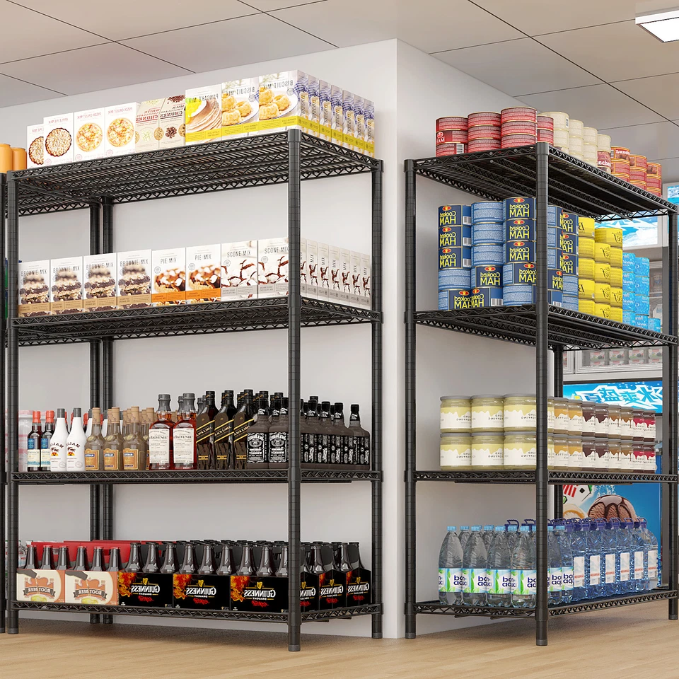 55x23x75" Heavy Duty Wire Rolling Storage Shelf Unit on Wheels Adjustable Rack