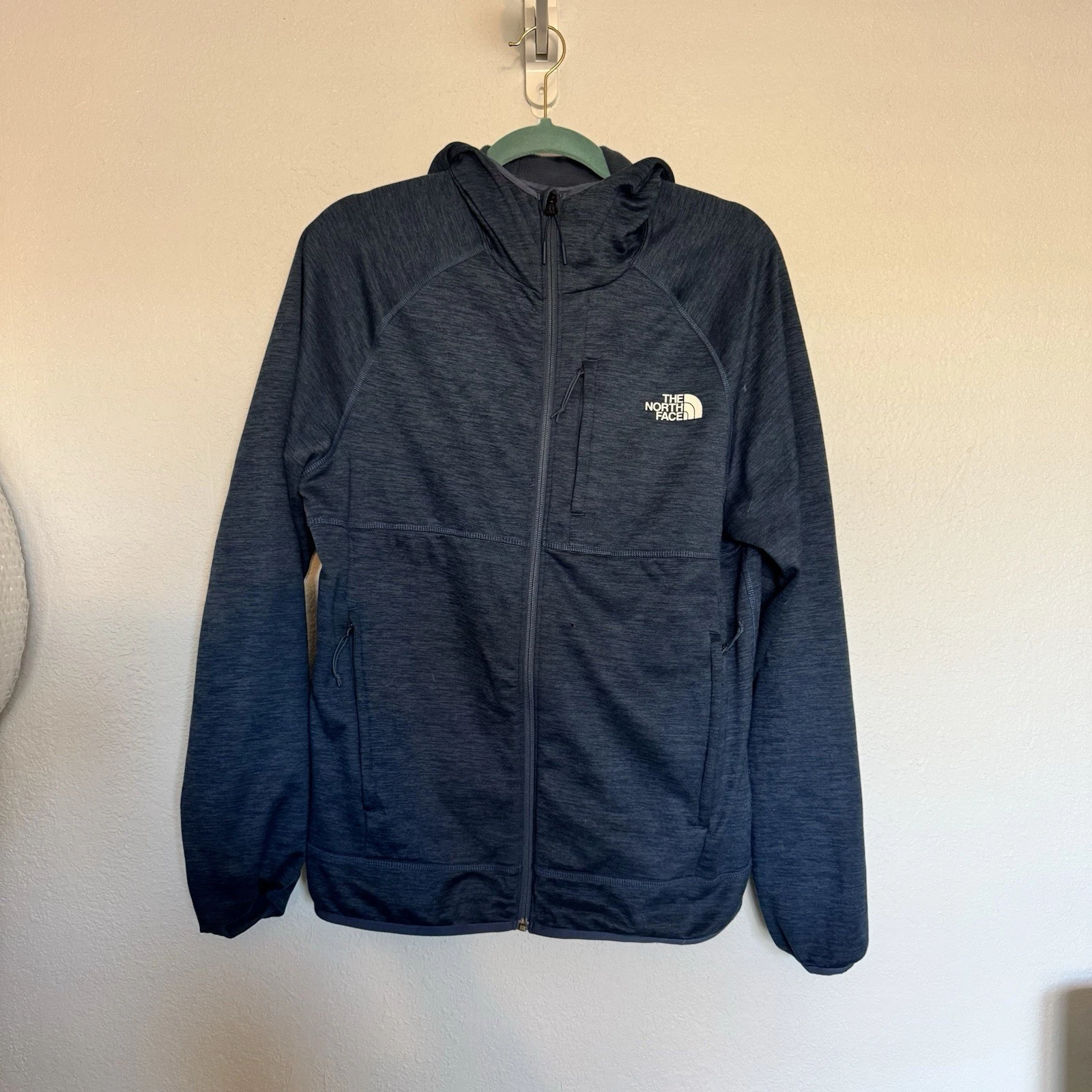 The North Face Men’s Hoodie Jacket M Blue Full Zip Activewear Outdoor Hiking