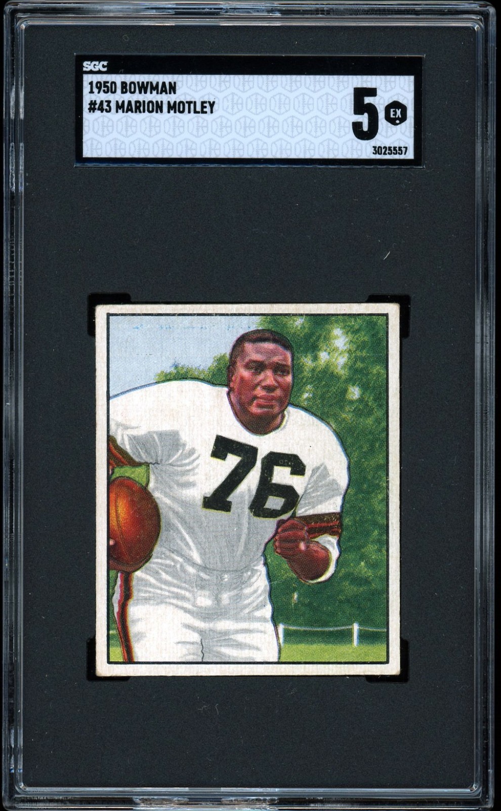 1950 Bowman #43 Marion Motley HOF RC SGC 5 CENTERED