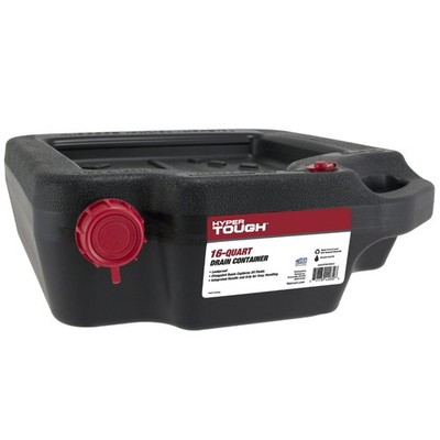 Hyper Tough 16 Quart Automotive Drain Pan Container Oil Fluid Catch Black Car