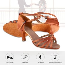 Soft Comfortable Latin Shoes Fashion Dance ChA Cha Shoe For Women Dark Brown 38‹