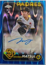 Yuki Matsui 24 Topps Chrome 150ct Autograph Rookie Card. rookie card picture