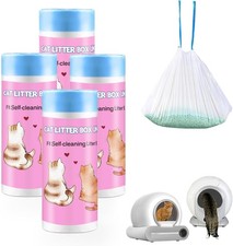 100 Count Self-Cleaning Cat Litter Box Liners, 19"x18" Drawstring Heavy Duty